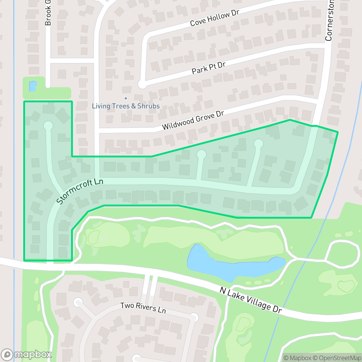 Map showing the location of Bentgreen Place, Cinco Ranch, TX