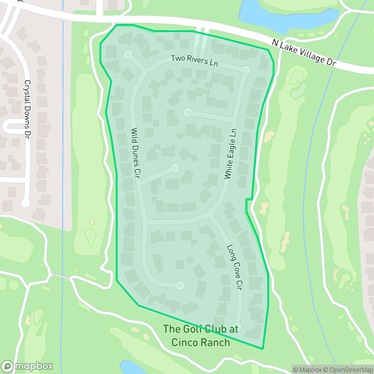 Map showing the location of Fairway Manor, Cinco Ranch, TX