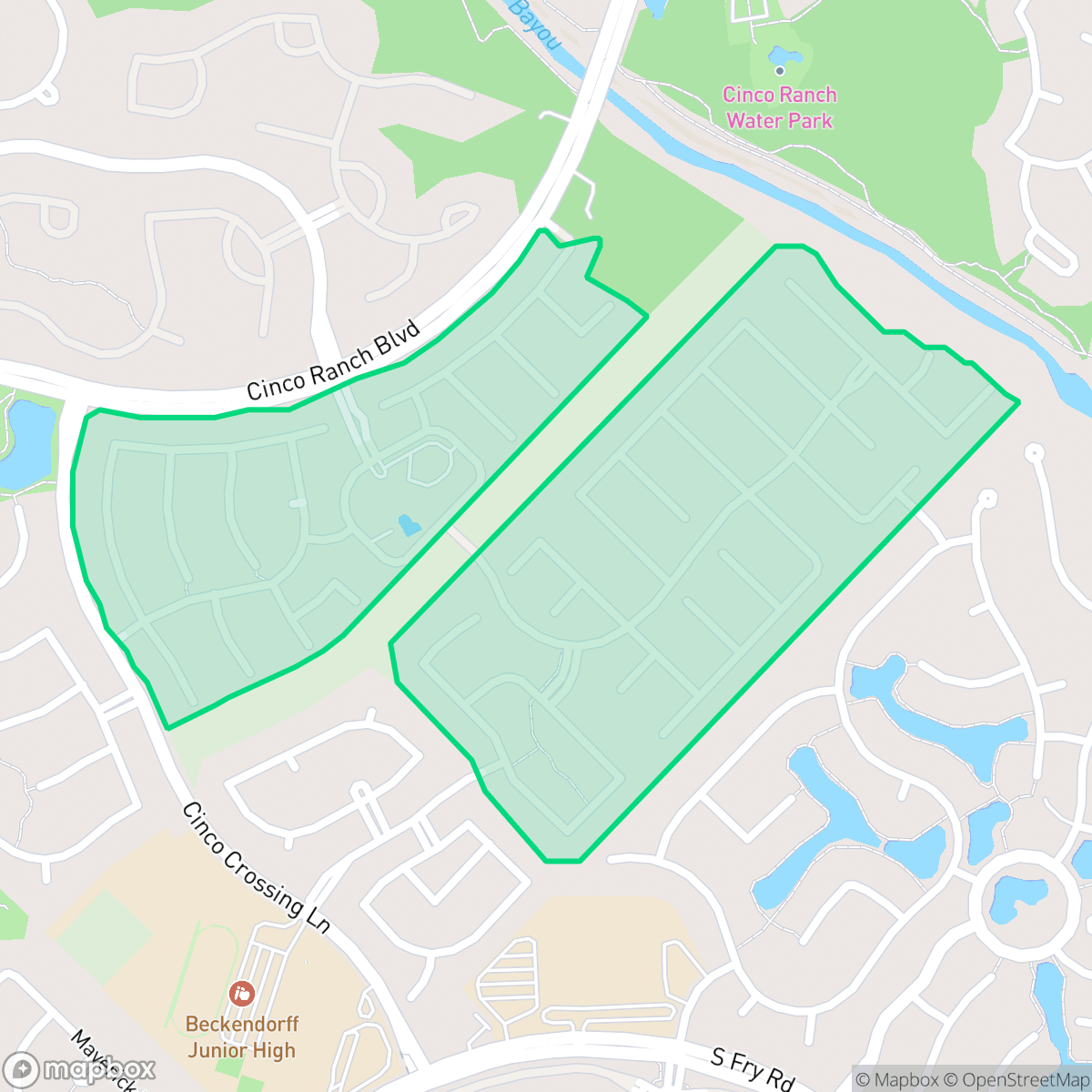 Map showing the location of Heritage Grand, Cinco Ranch, TX