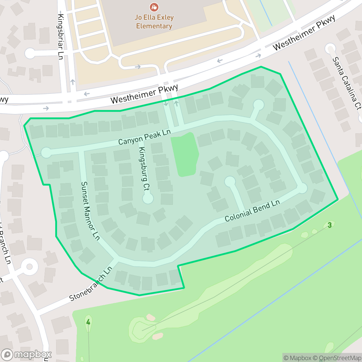 Map showing the location of Lamplight Village, Cinco Ranch, TX