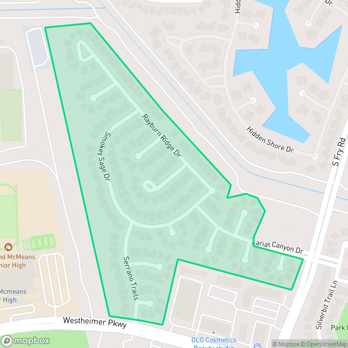 Map showing the location of Park View, Cinco Ranch, TX