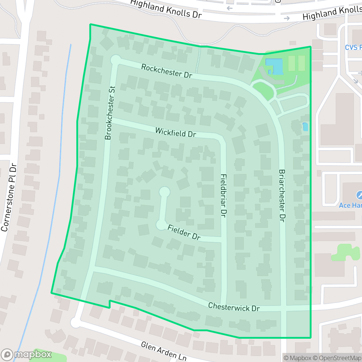 Map showing the location of The Estates of Chesterfield, Cinco Ranch, TX