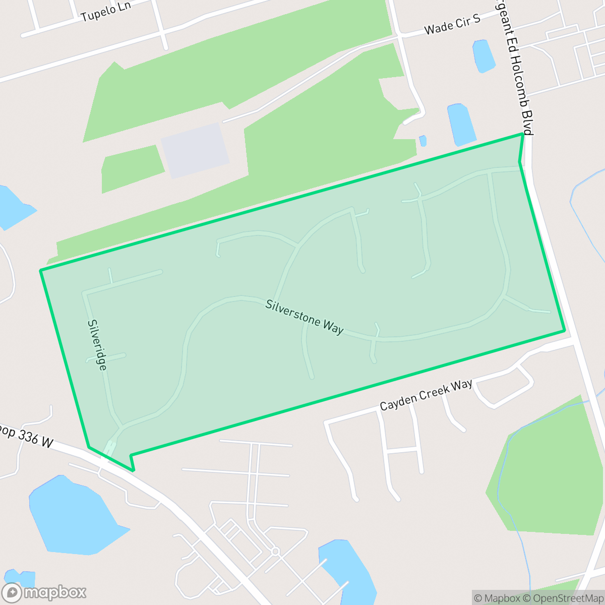 Map showing the location of SilverStone, Conroe, TX
