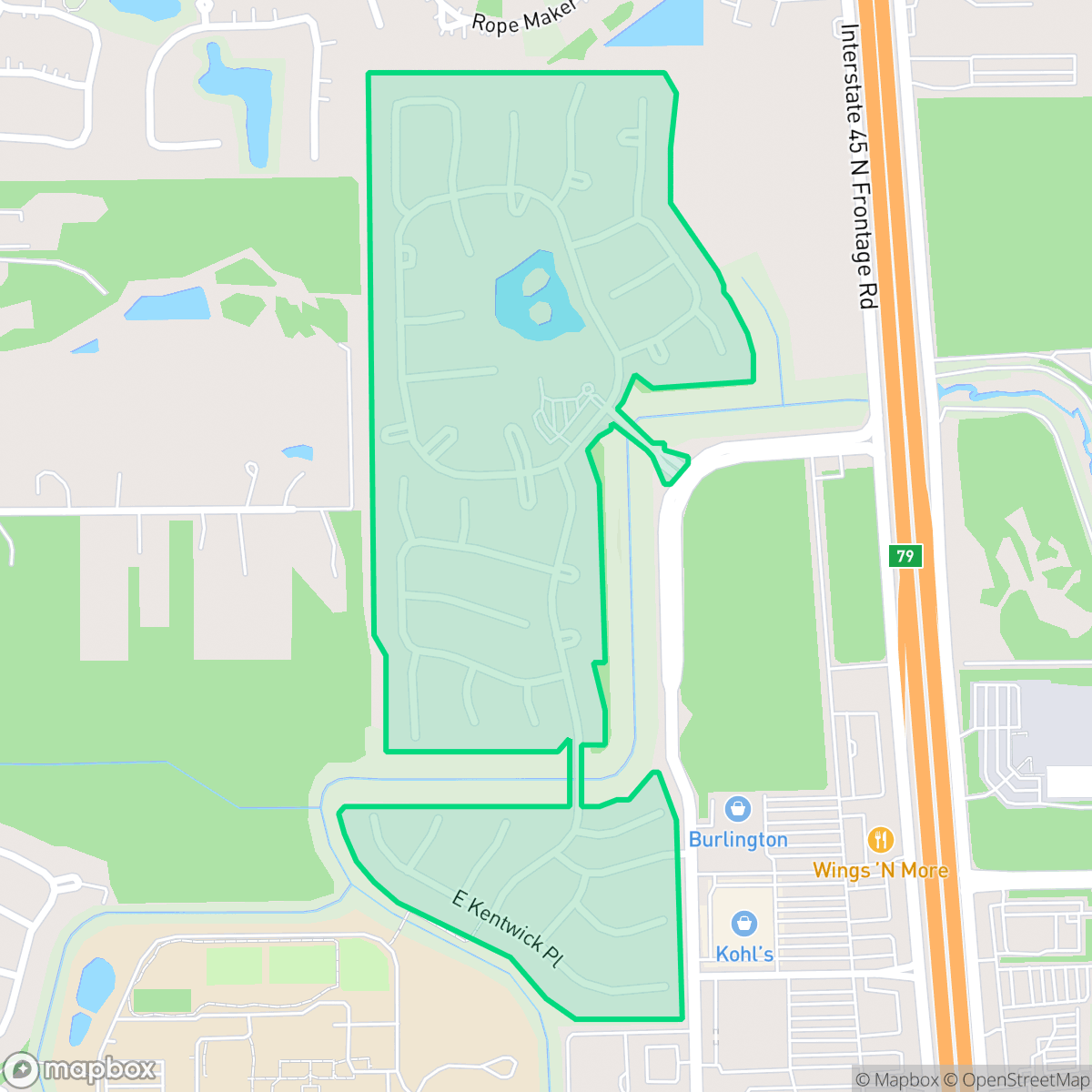 Map showing the location of Windsor Lakes, Conroe, TX