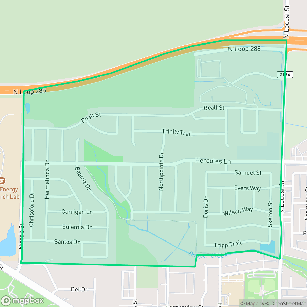 Map showing the location of University Park at Northpointe, Denton, TX