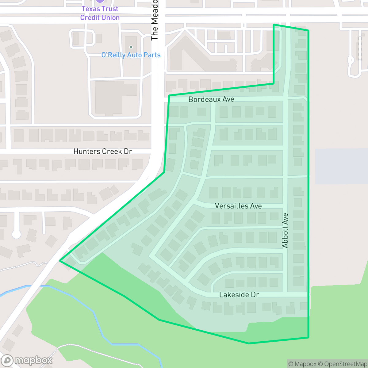 Map showing the location of Avondale, DeSoto, TX