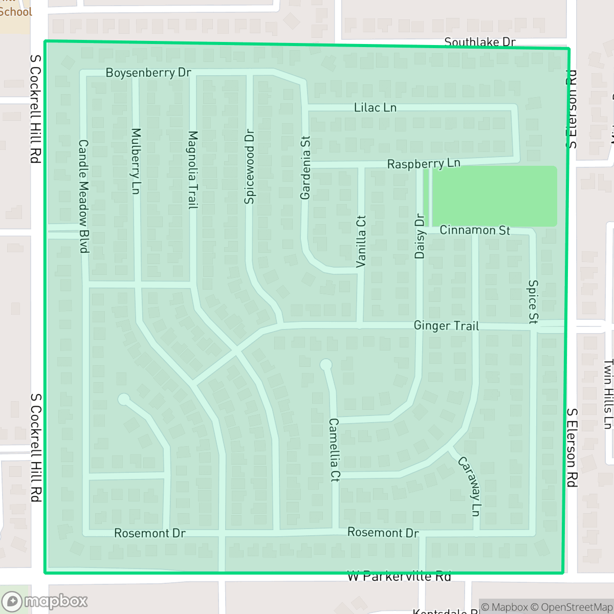 Map showing the location of Candel Meadow, DeSoto, TX