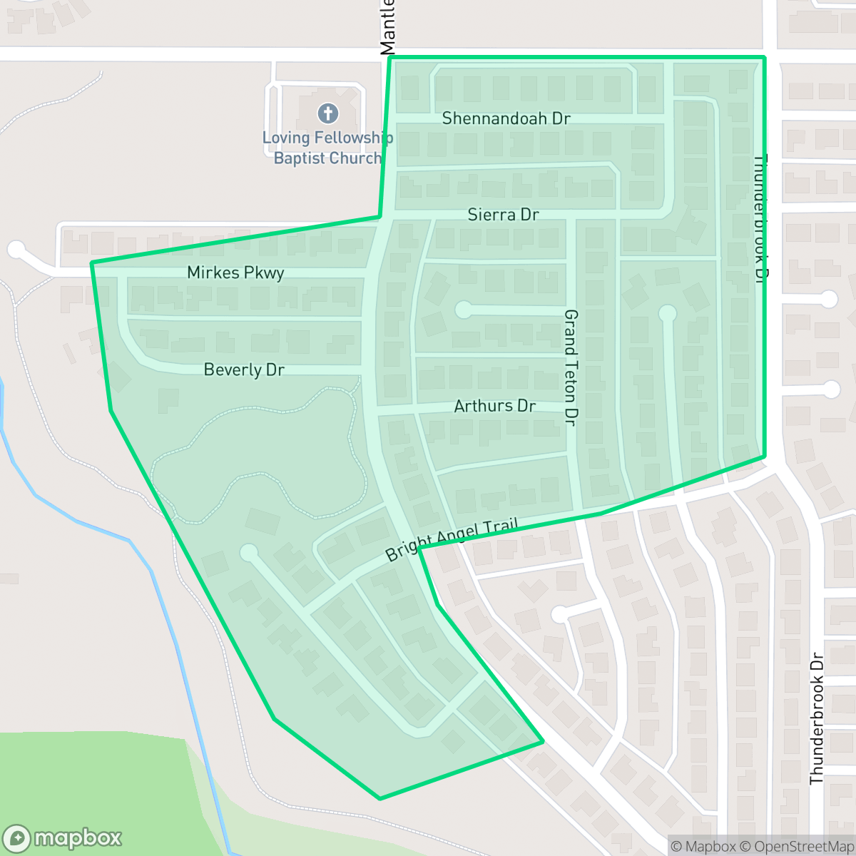 Map showing the location of Meadowbrook Estates, DeSoto, TX