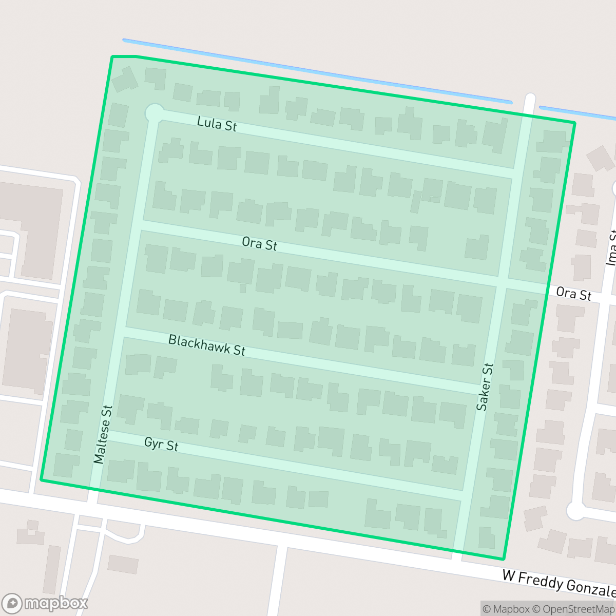 Map showing the location of Falcon's Landing, Edinburg, TX