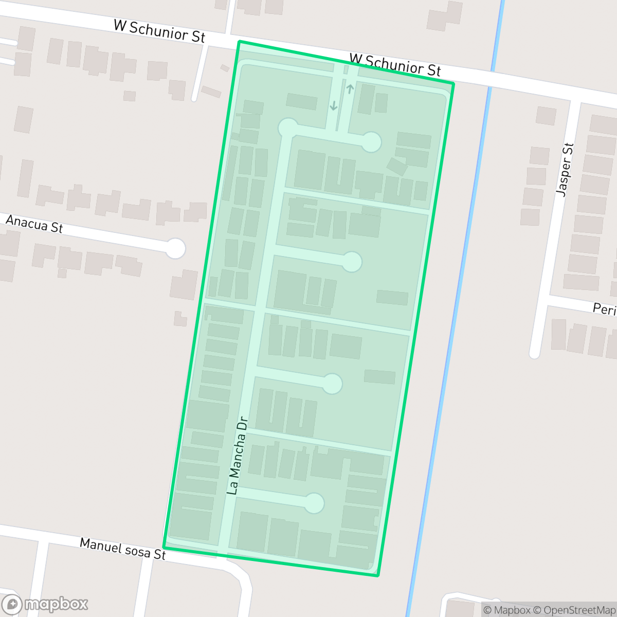 Map showing the location of Los Molinos, Edinburg, TX