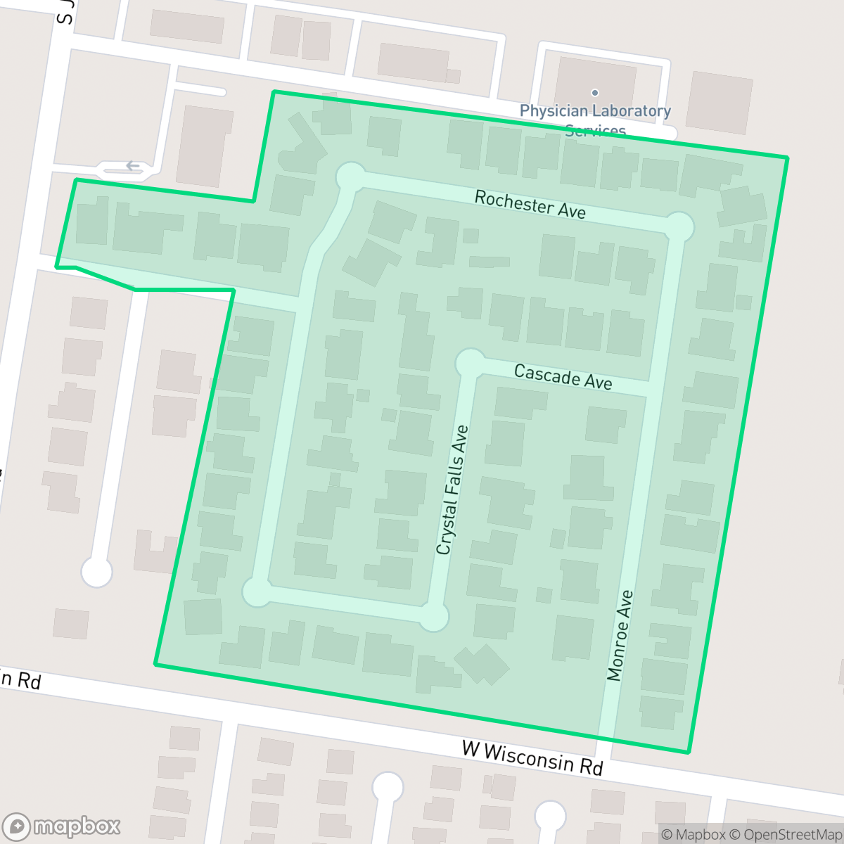 Map showing the location of Madison Park, Edinburg, TX