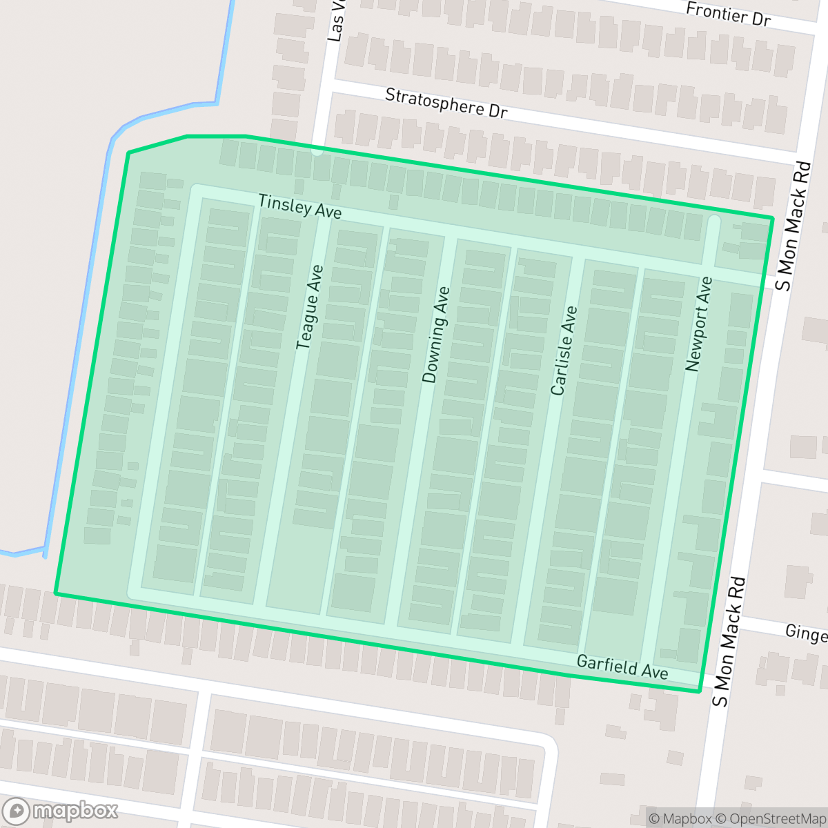 Map showing the location of Mon Mack Landing, Edinburg, TX
