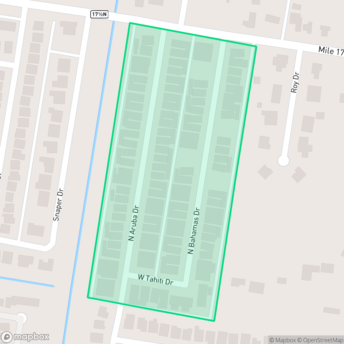 Map showing the location of Paradise Estates, Edinburg, TX