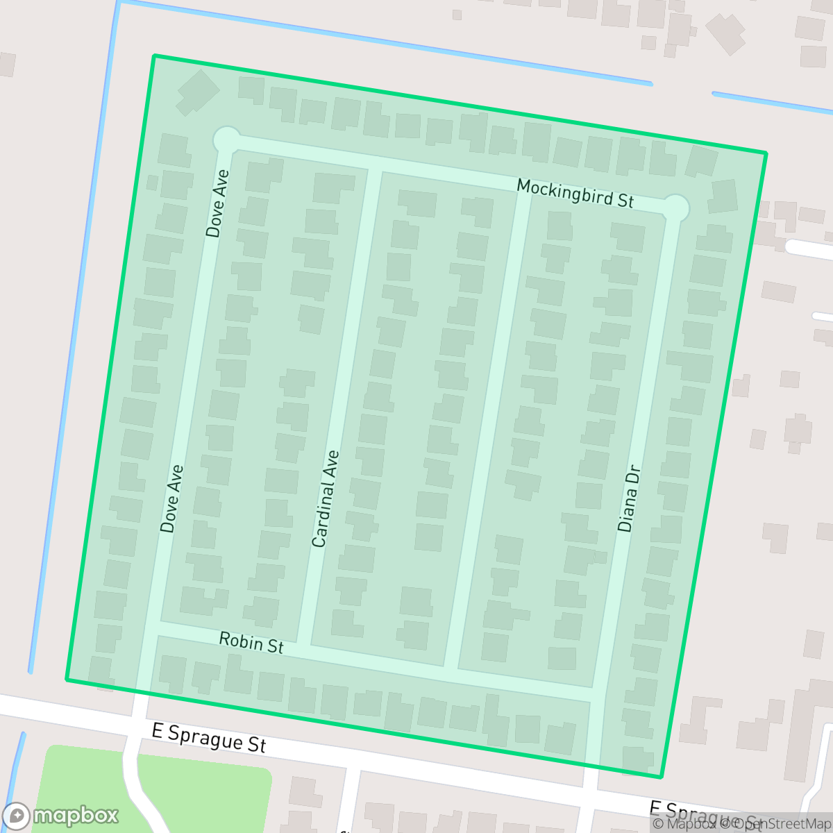 Map showing the location of Sprague Meadows, Edinburg, TX