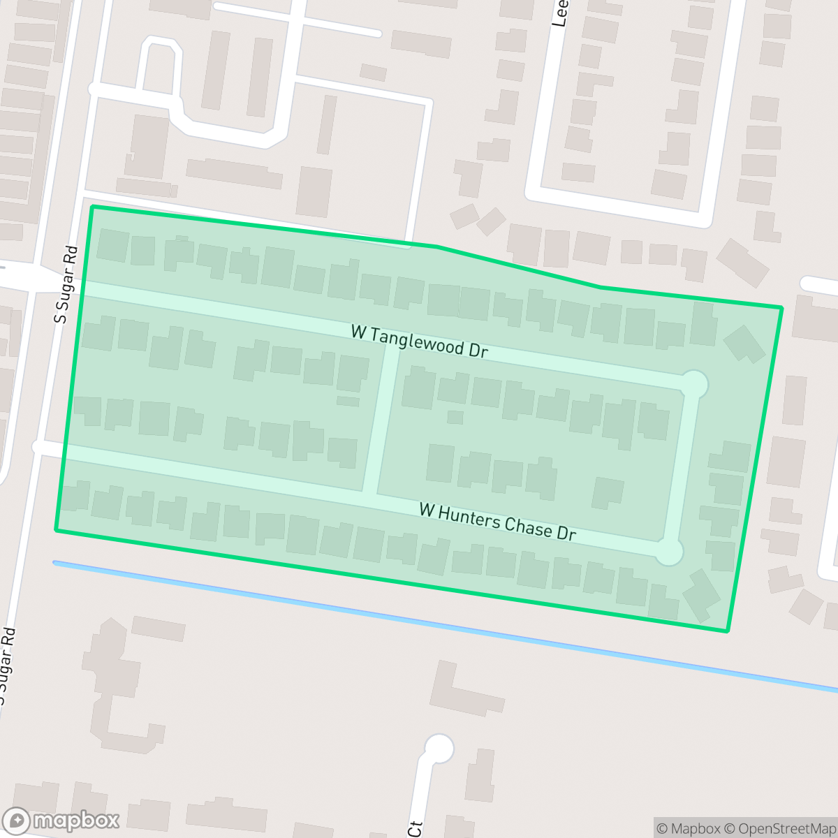 Map showing the location of Tanglewood Terrace, Edinburg, TX