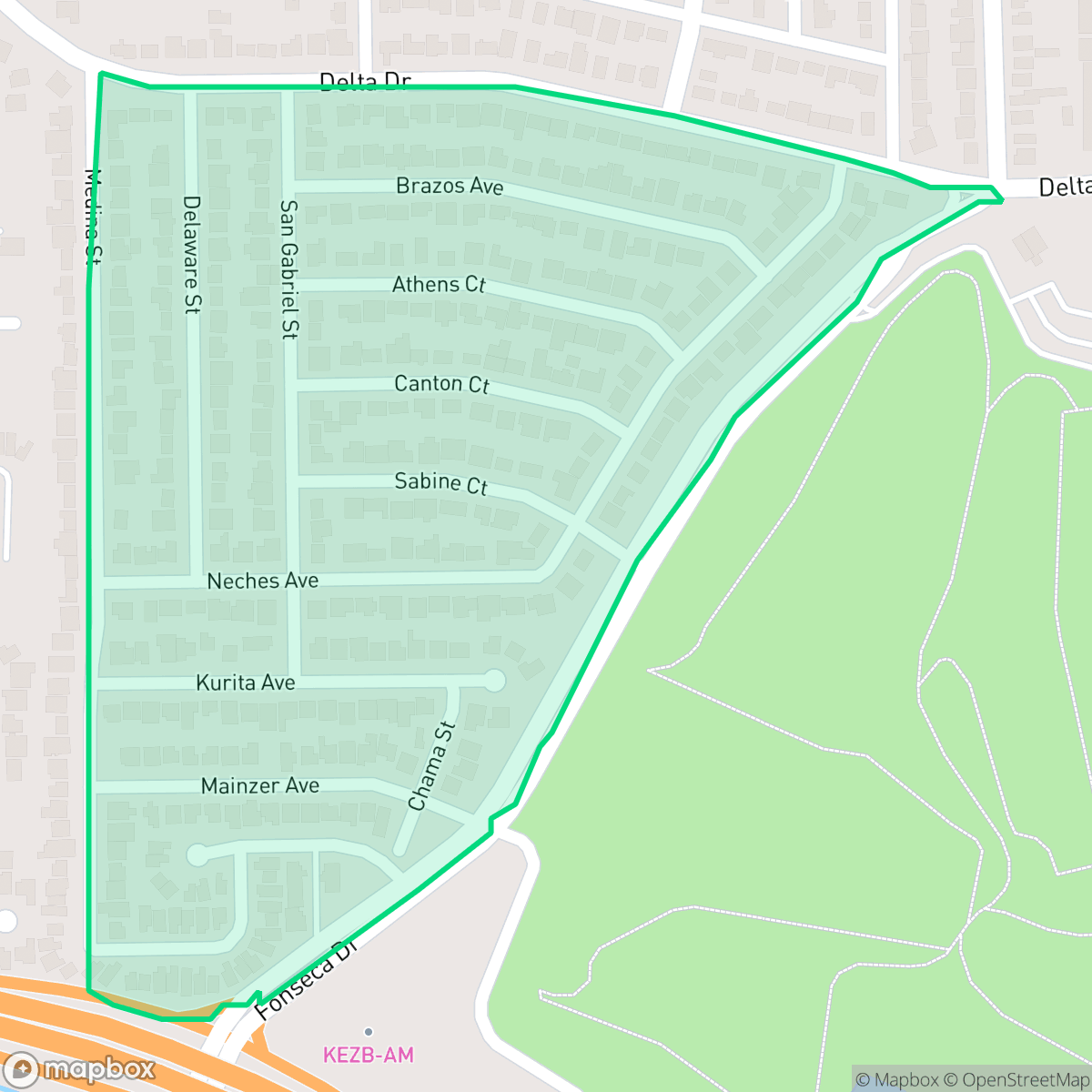 Map showing the location of Medina, El Paso, TX