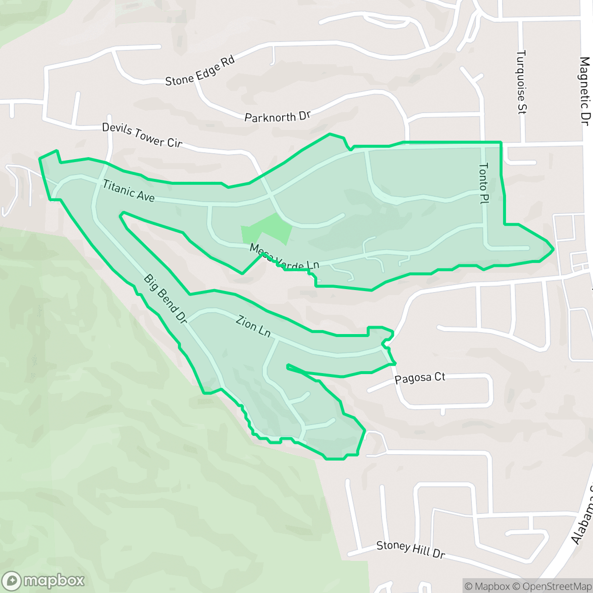 Map showing the location of Mountain Park, El Paso, TX