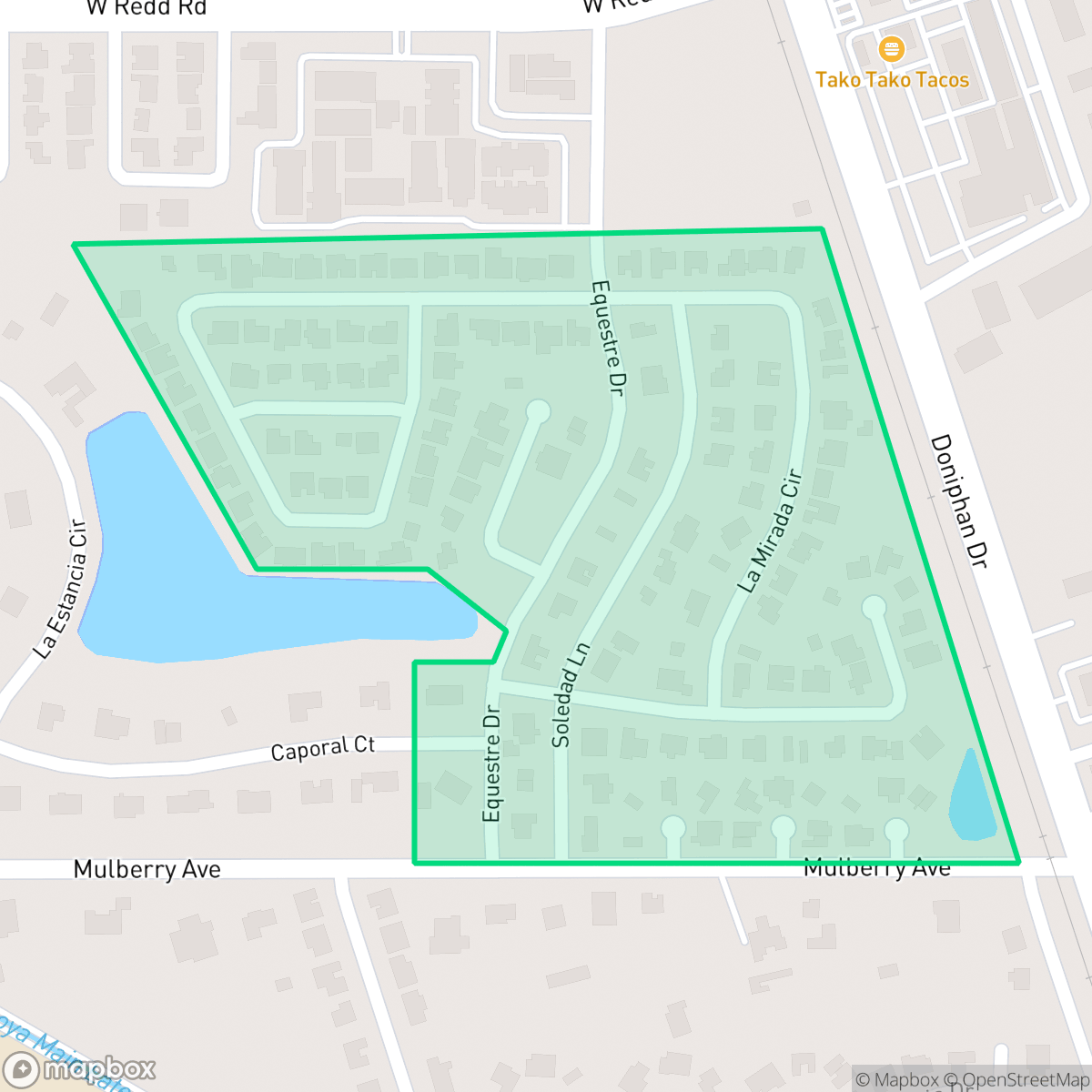 Map showing the location of Redd-Mulberry, El Paso, TX