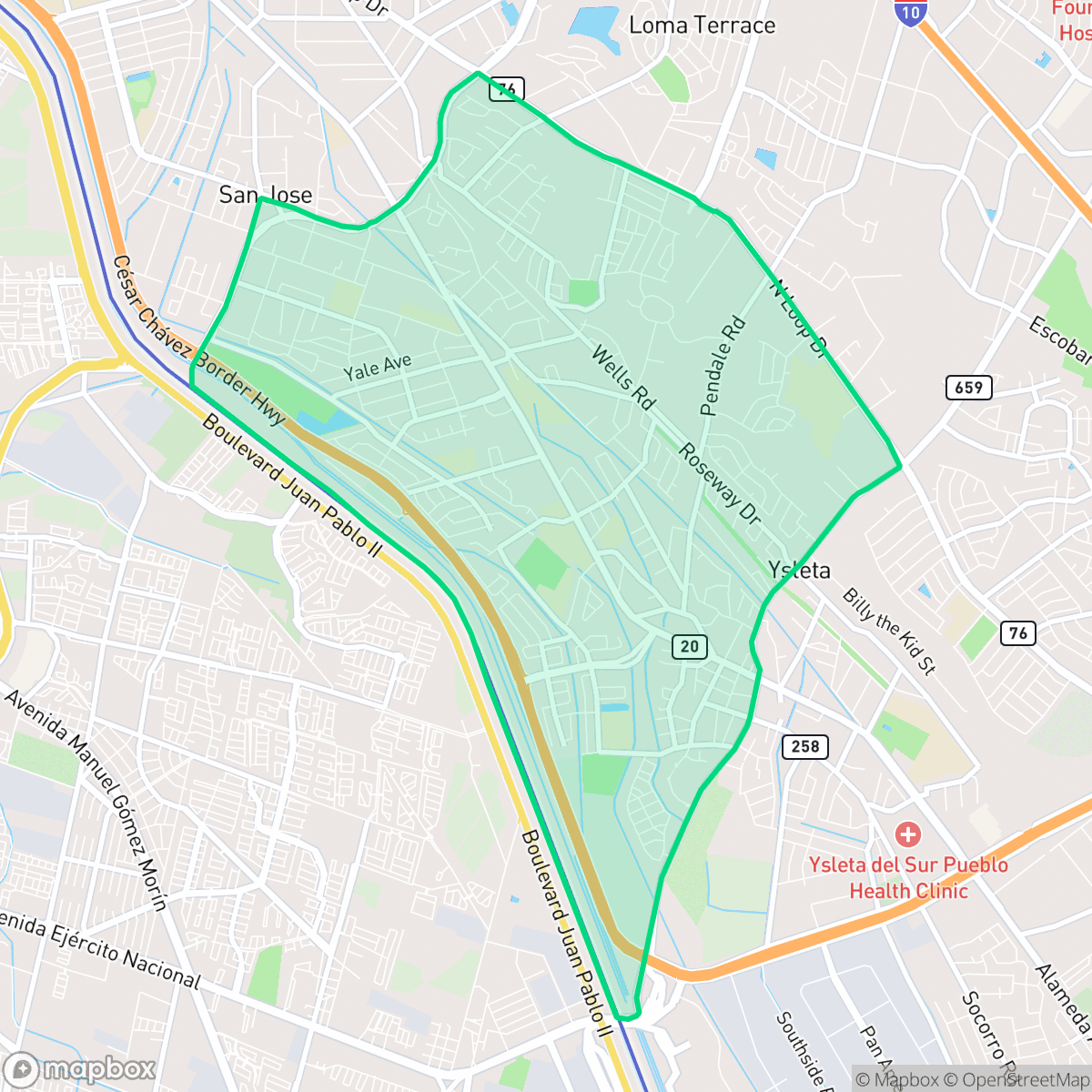 Map showing the location of Save the Valley 21, El Paso, TX