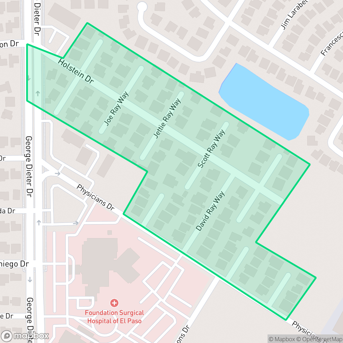 Map showing the location of Stoneridge, El Paso, TX
