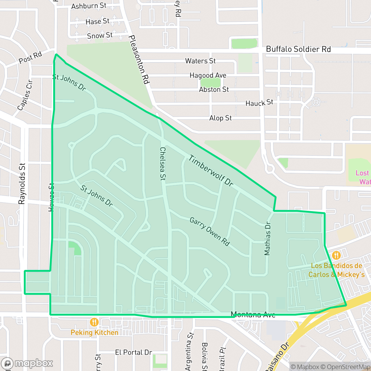 Map showing the location of United, El Paso, TX