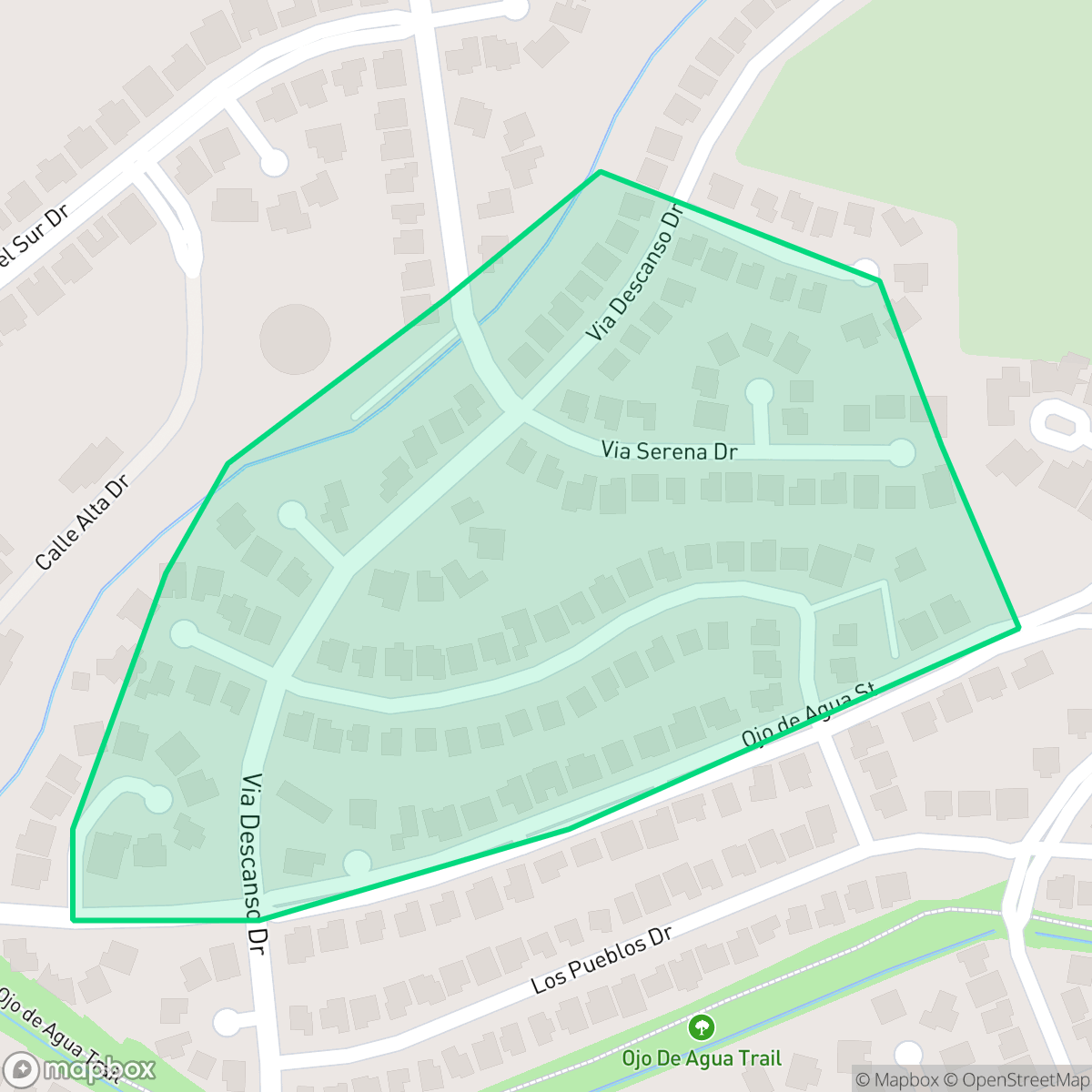 Map showing the location of Via Hermosa, El Paso, TX