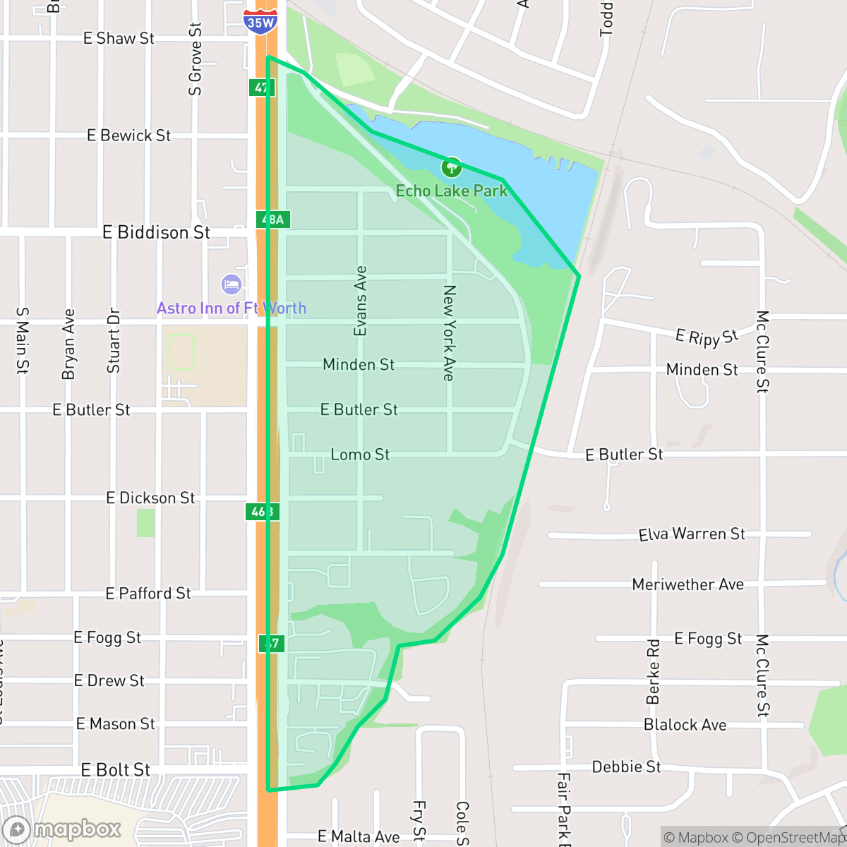 Map showing the location of Brentmoor, Fort Worth, TX