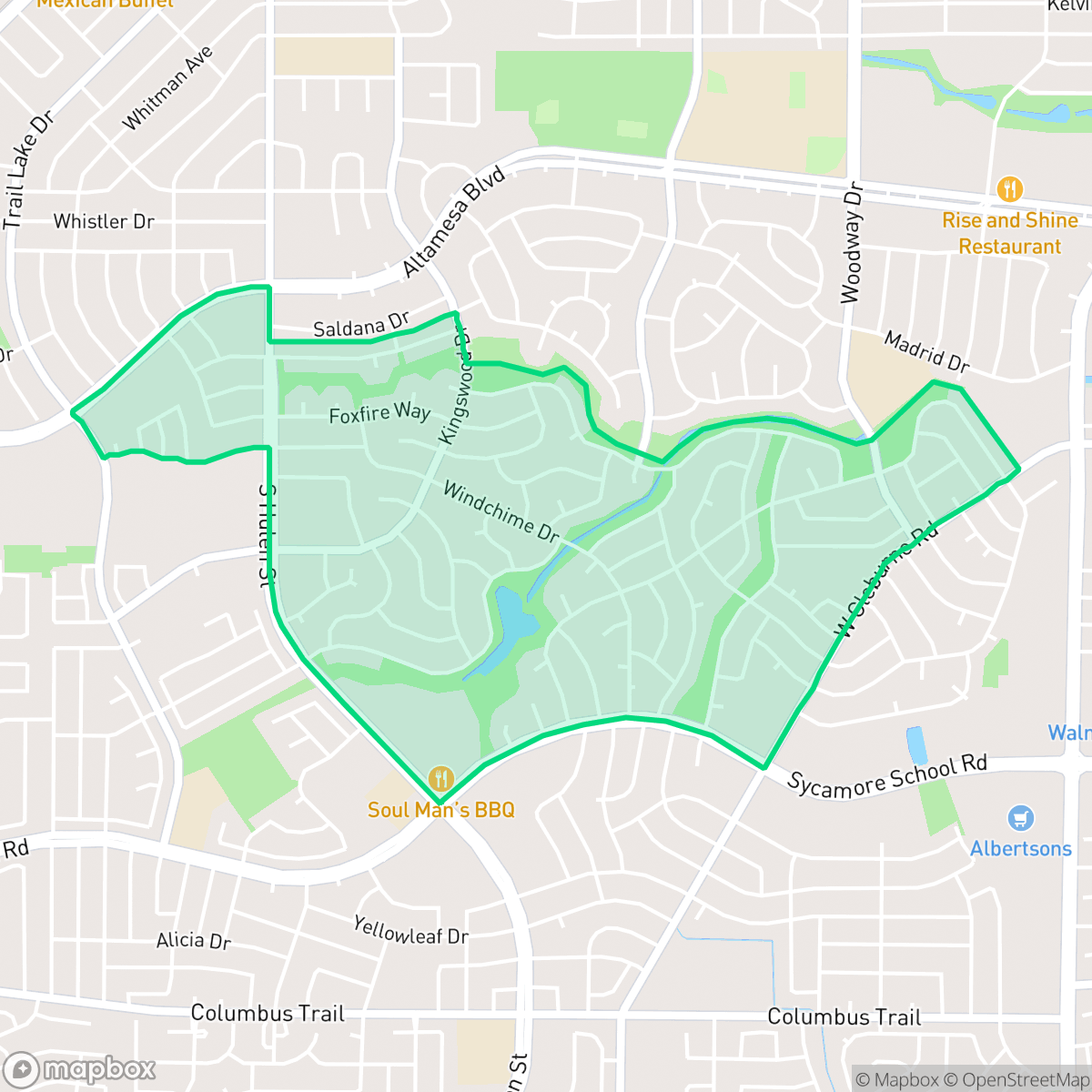Map showing the location of Candleridge, Fort Worth, TX