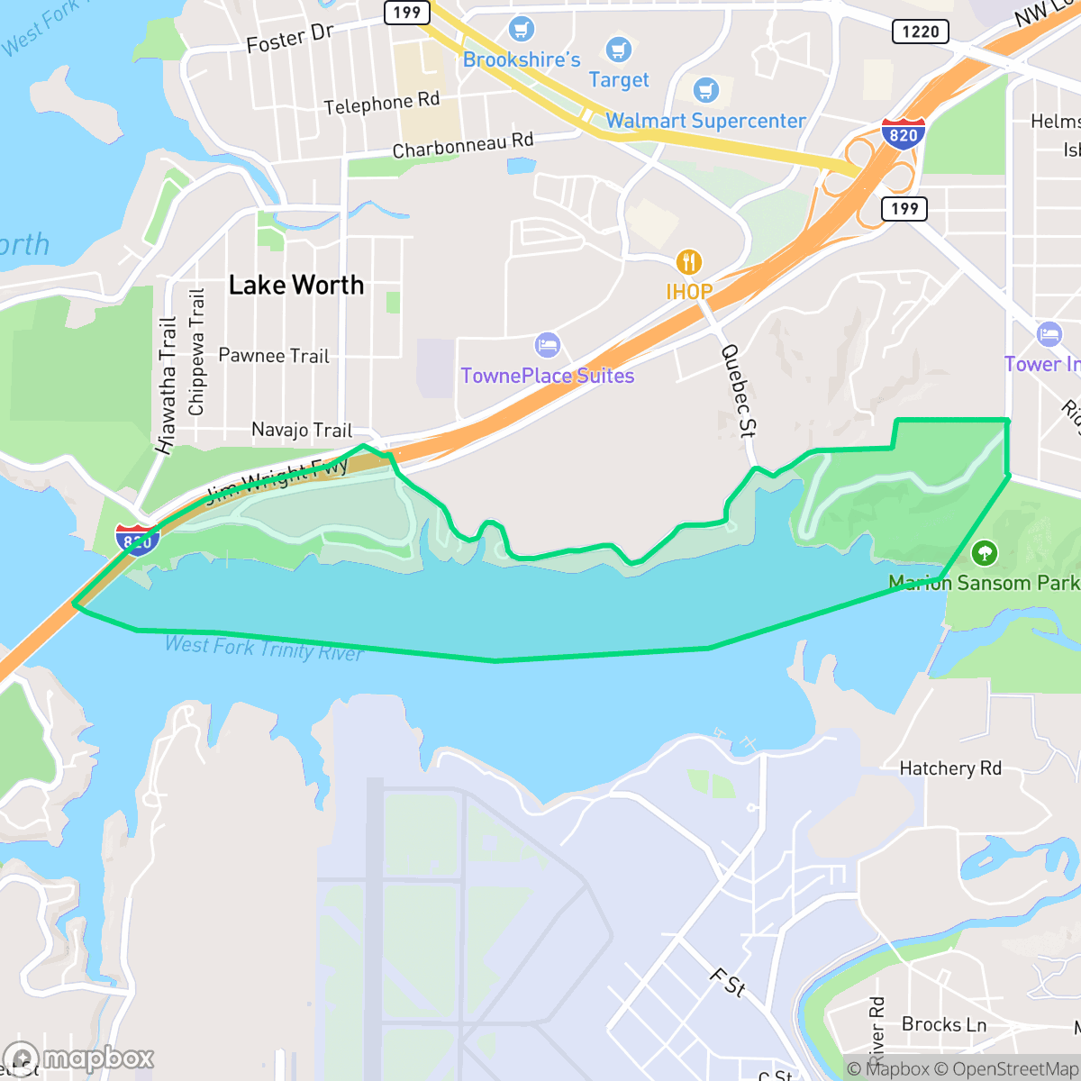 Map showing the location of East Lake Worth, Fort Worth, TX