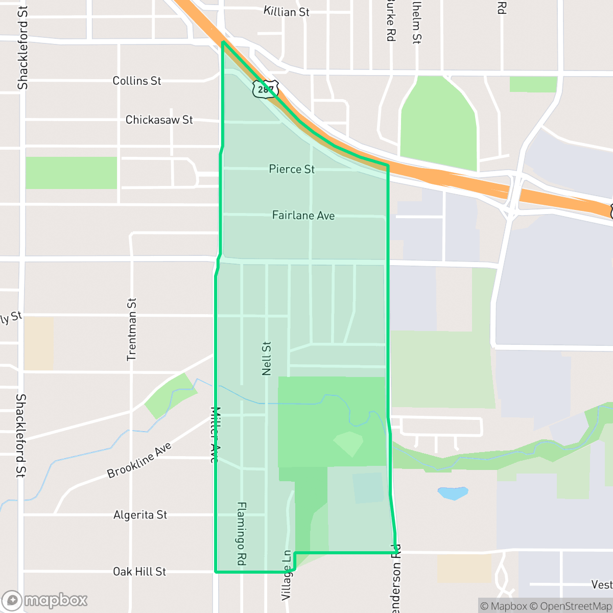 Map showing the location of Echo Heights, Fort Worth, TX