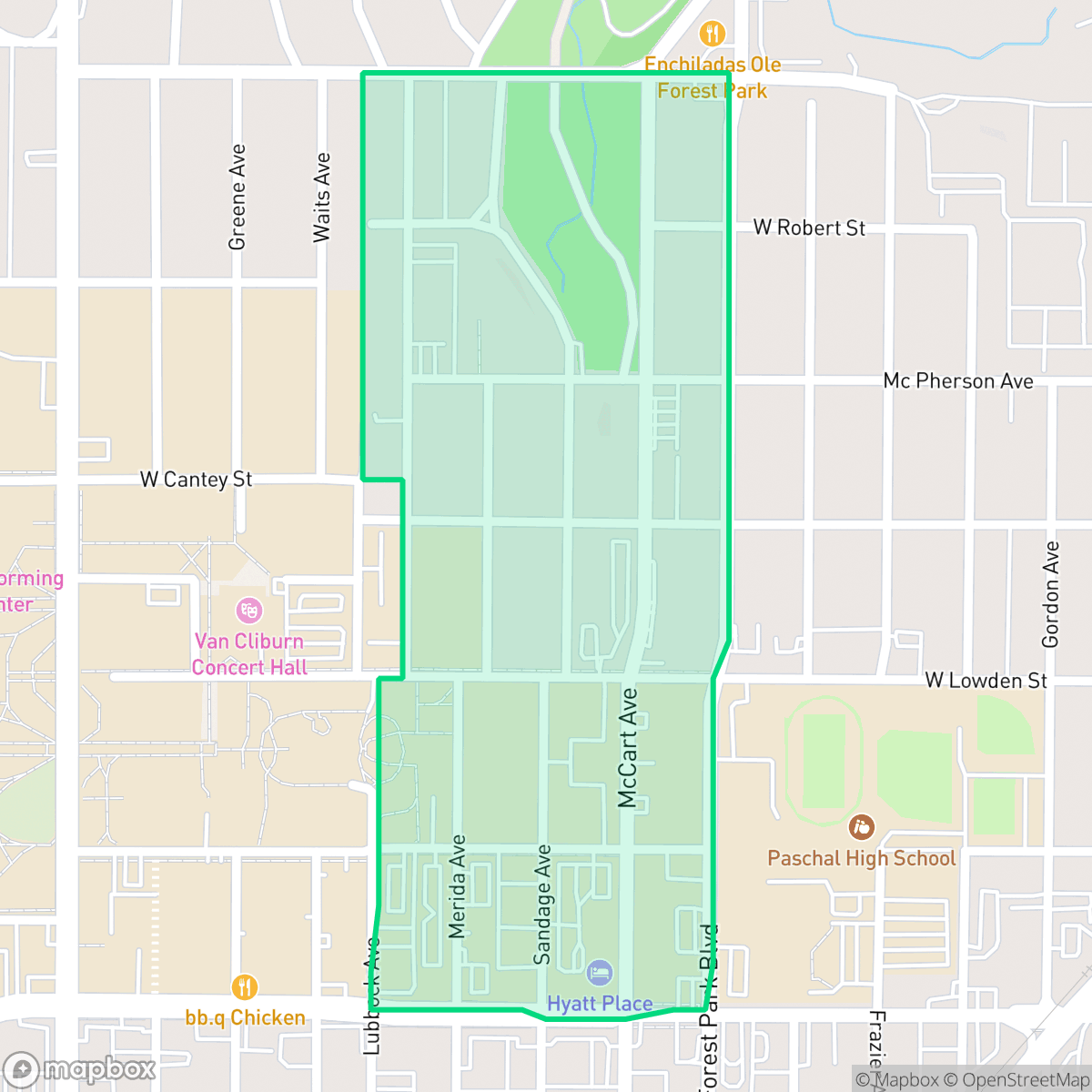 Map showing the location of Frisco Heights, Fort Worth, TX