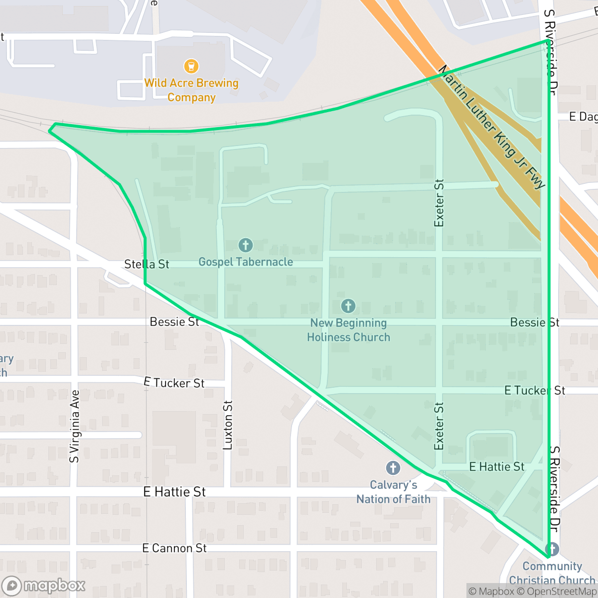 Map showing the location of Glenwood Triangle, Fort Worth, TX