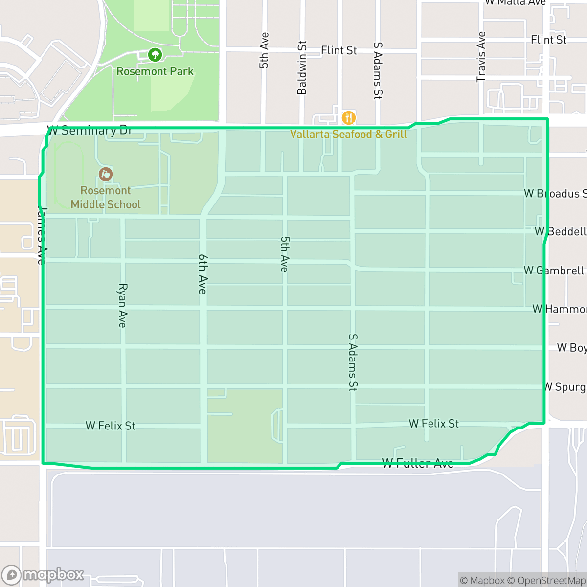 Map showing the location of Hubbard Heights, Fort Worth, TX