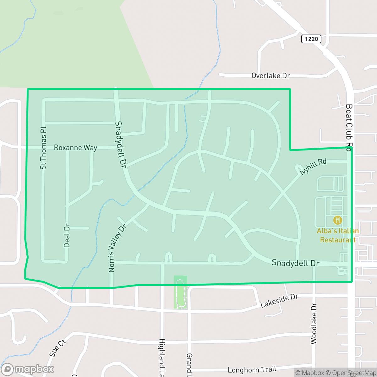 Map showing the location of Jenkins Heights - Crest Ridge, Fort Worth, TX