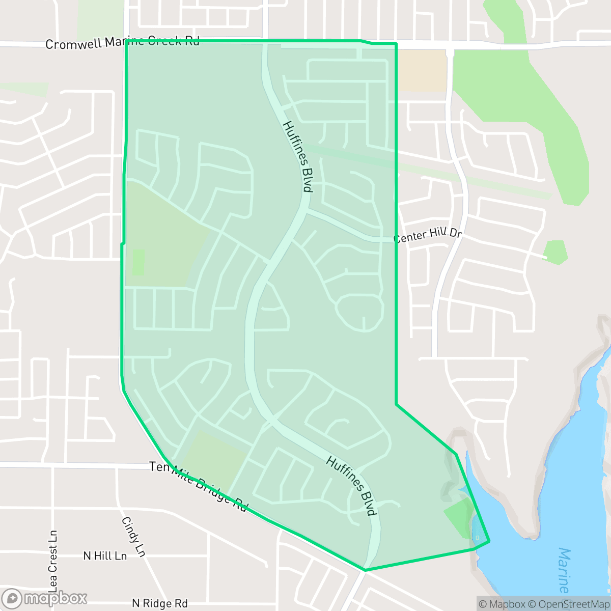 Map showing the location of Marine Creek Ranch, Fort Worth, TX