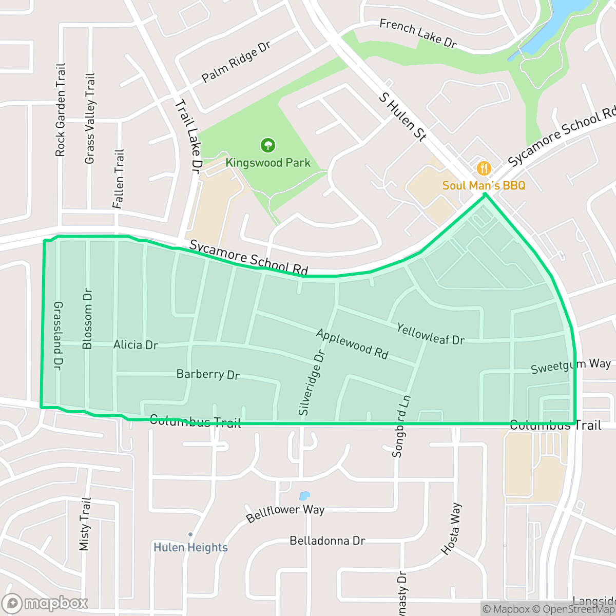 Map showing the location of Meadows of Candleridge, Fort Worth, TX
