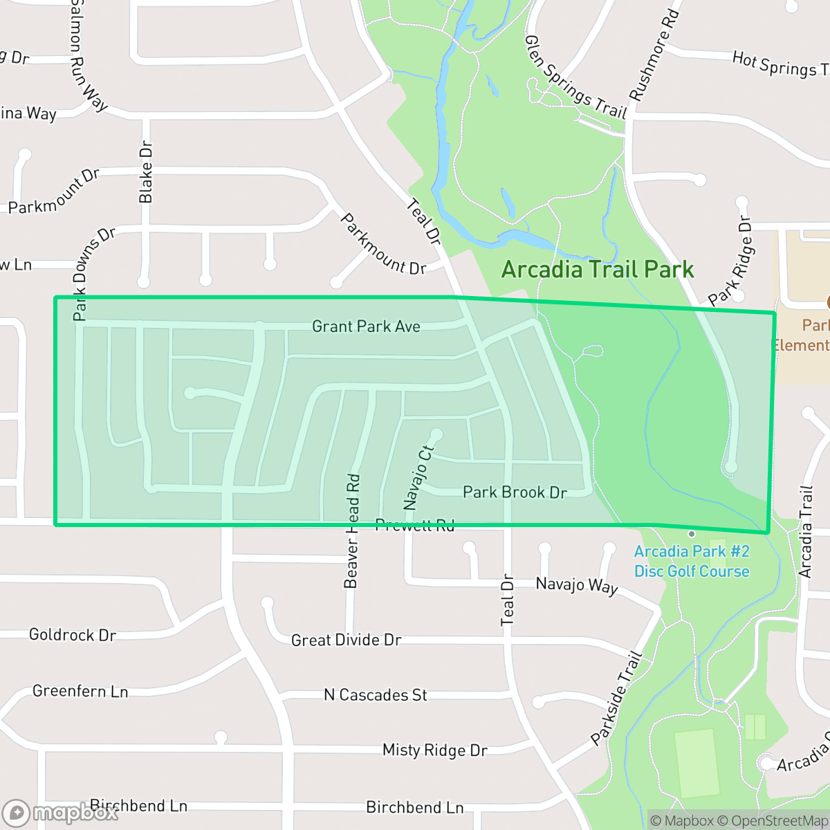 Map showing the location of Park Place, Fort Worth, TX