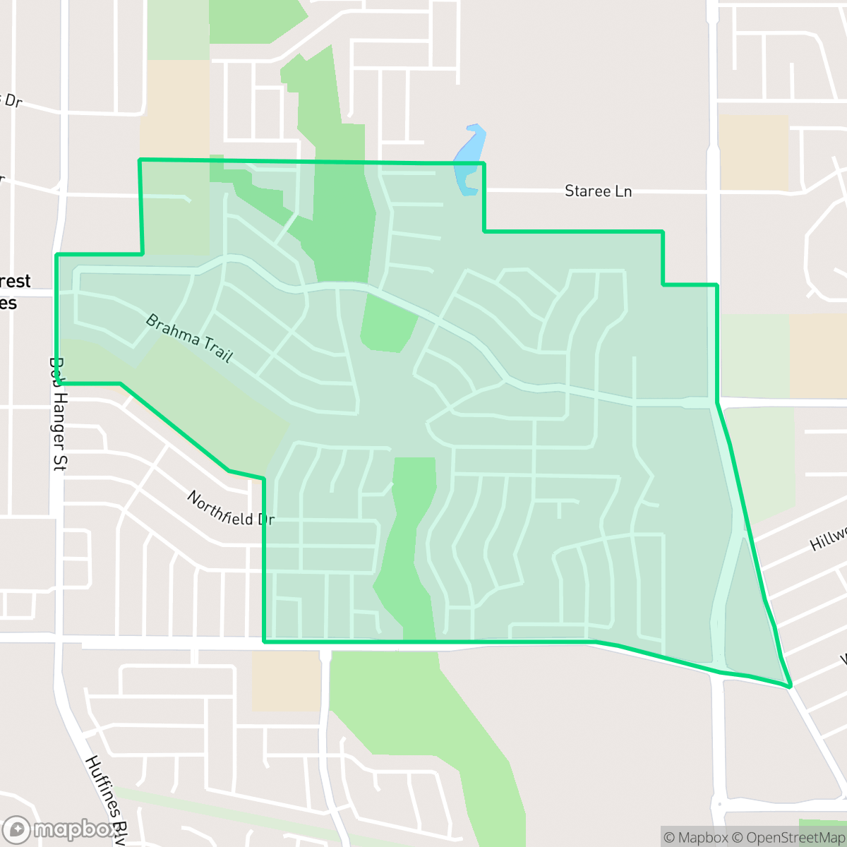 Map showing the location of Parkview Hills, Fort Worth, TX