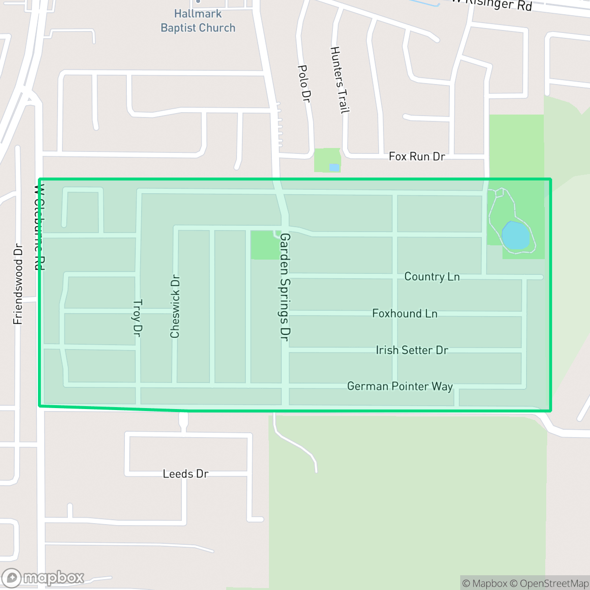 Map showing the location of Poynter Crossing, Fort Worth, TX