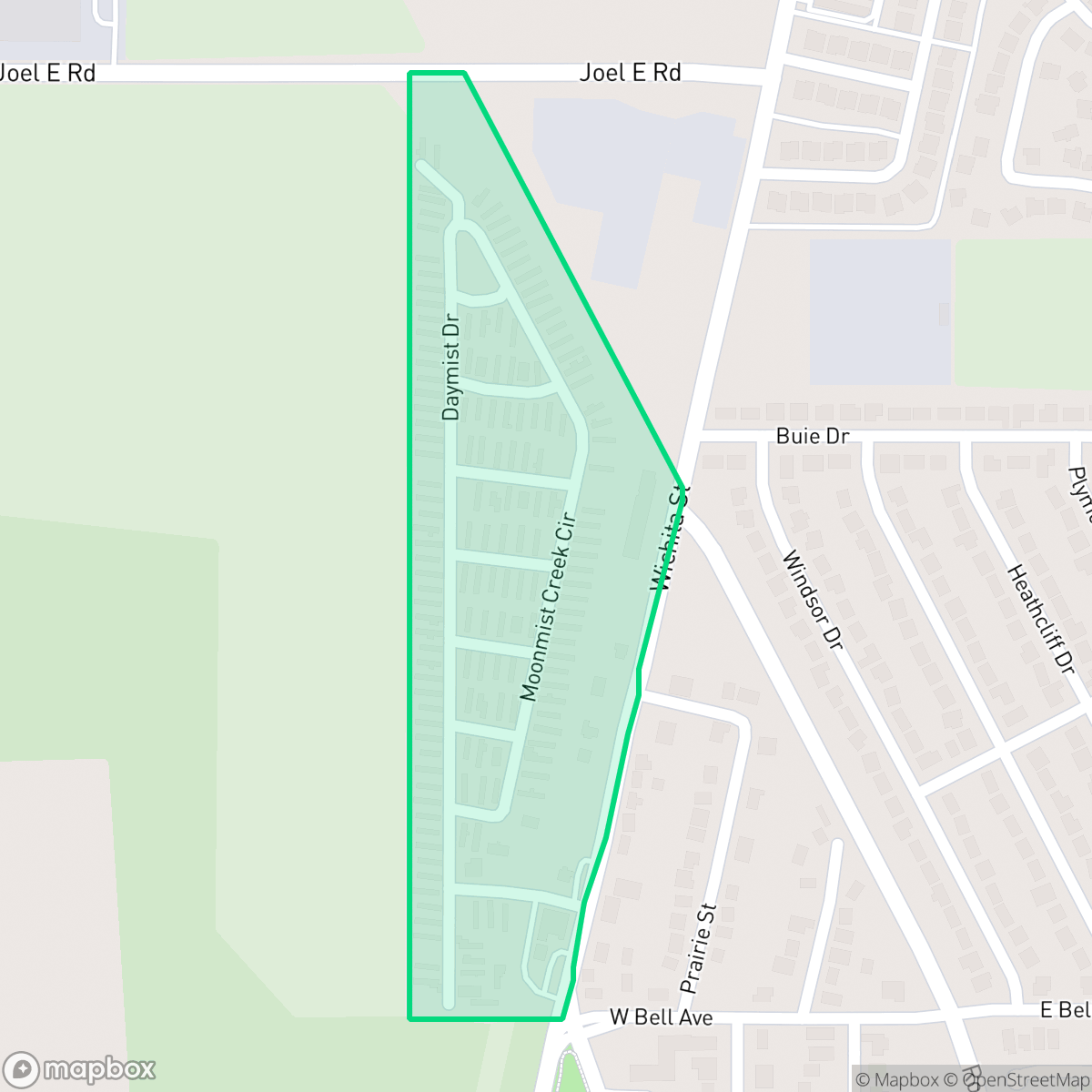 Map showing the location of Quail Run, Fort Worth, TX