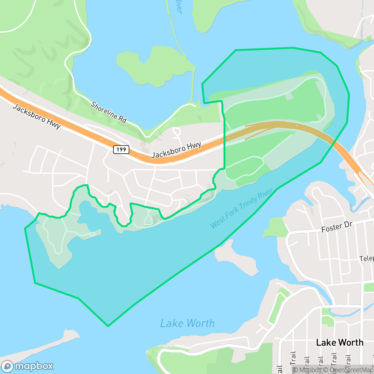 Map showing the location of Scenic Shores, Fort Worth, TX
