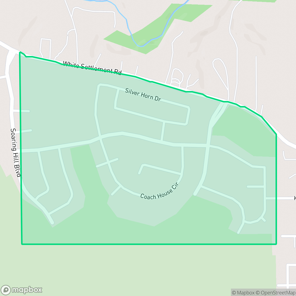 Map showing the location of Silver Ridge, Fort Worth, TX