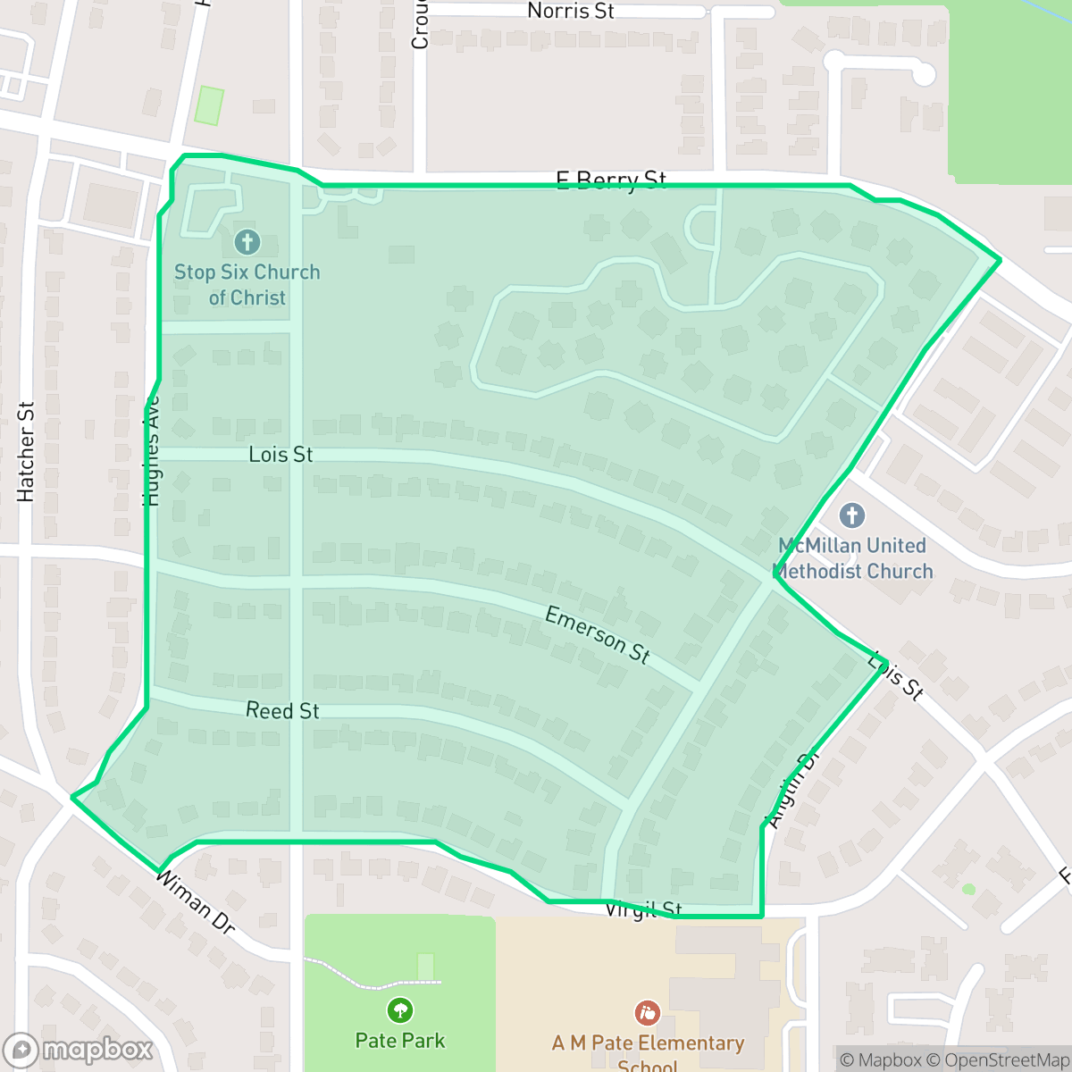 Map showing the location of South Edgewood, Fort Worth, TX