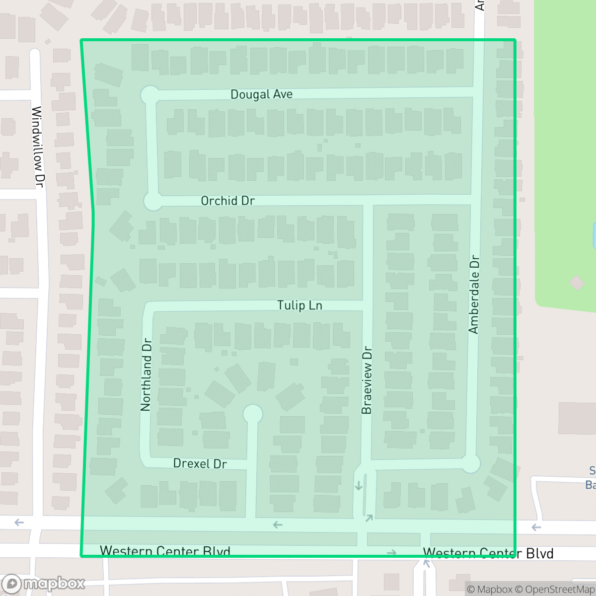Map showing the location of Sterling Creek, Fort Worth, TX