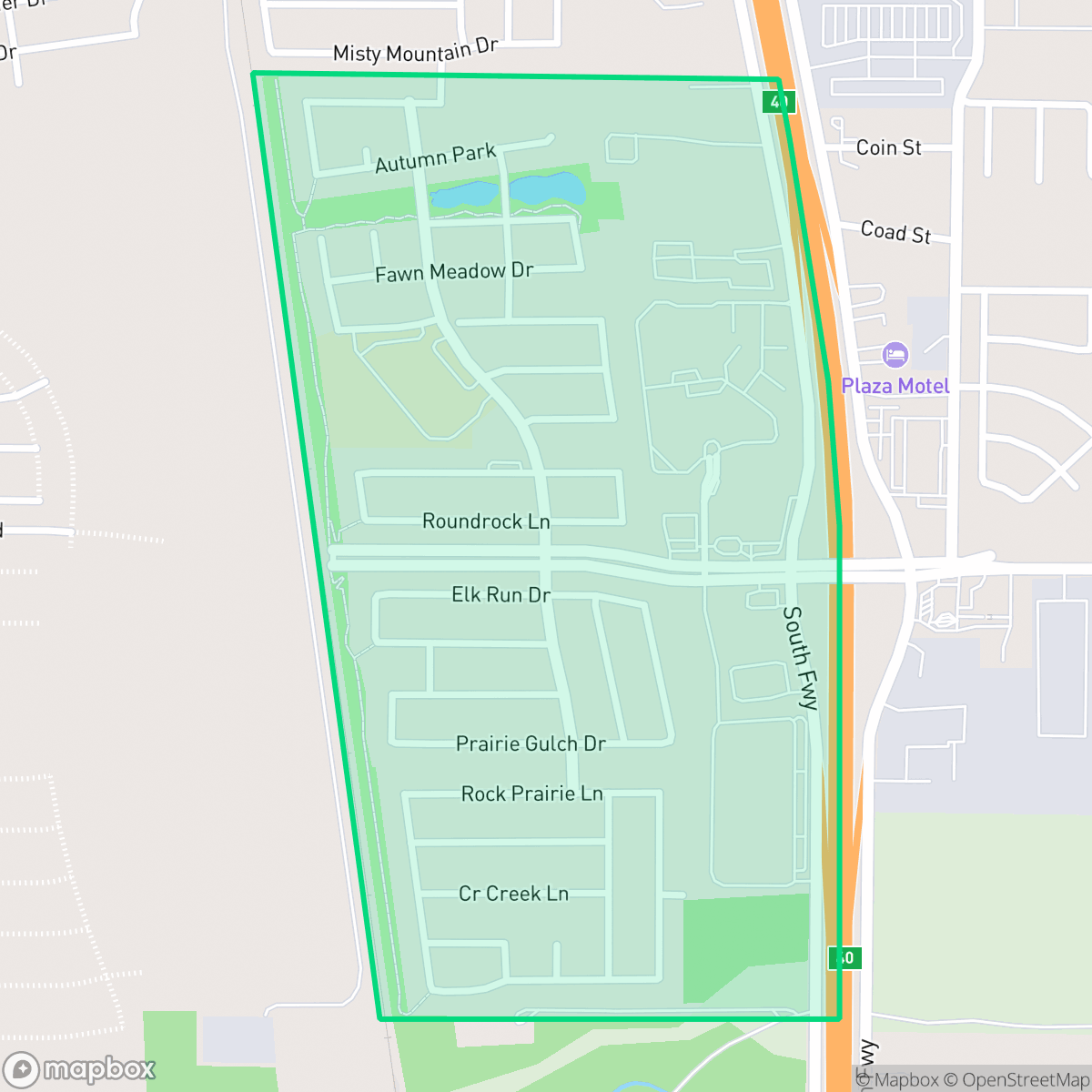 Map showing the location of The Parks of Deer Creek, Fort Worth, TX