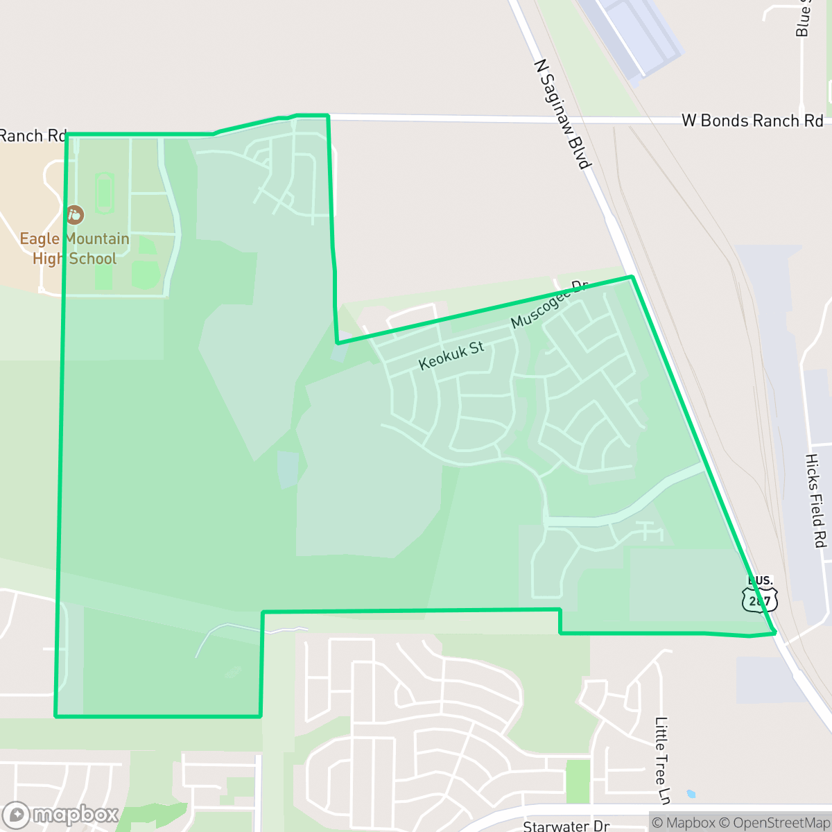Map showing the location of The Trails of Fossil Creek, Fort Worth, TX