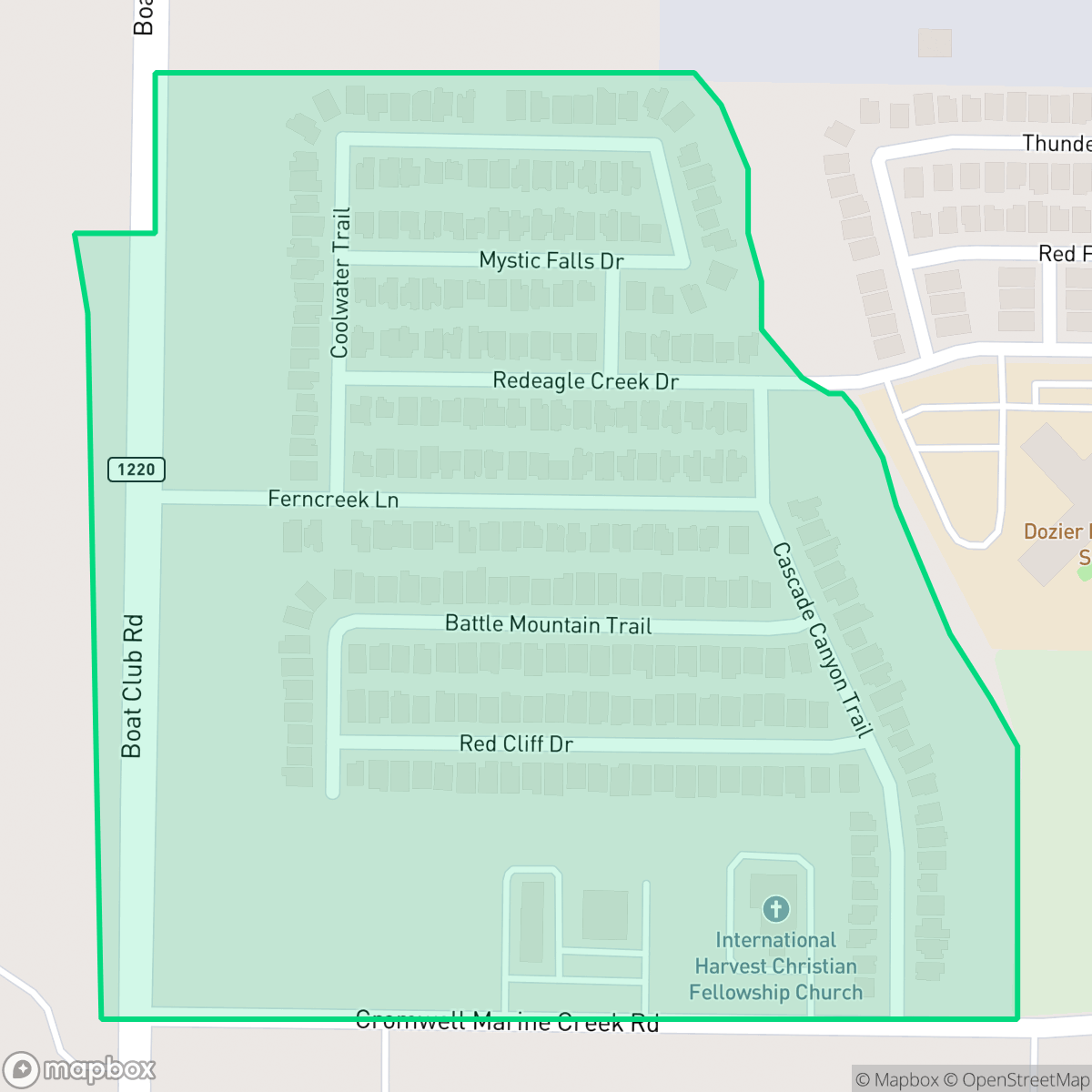 Map showing the location of The Trails of Marine Creek, Fort Worth, TX