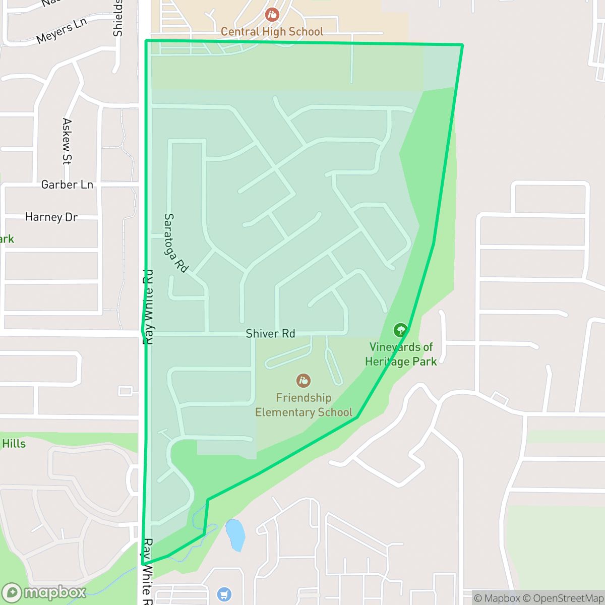 Map showing the location of The Vineyards at Heritage, Fort Worth, TX