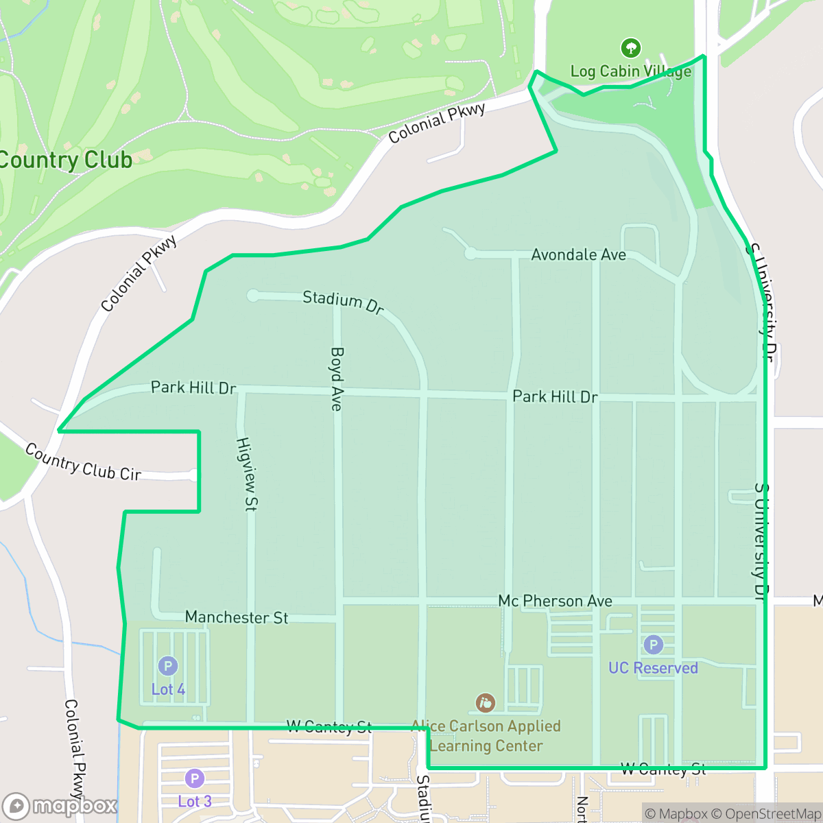Map showing the location of University West, Fort Worth, TX