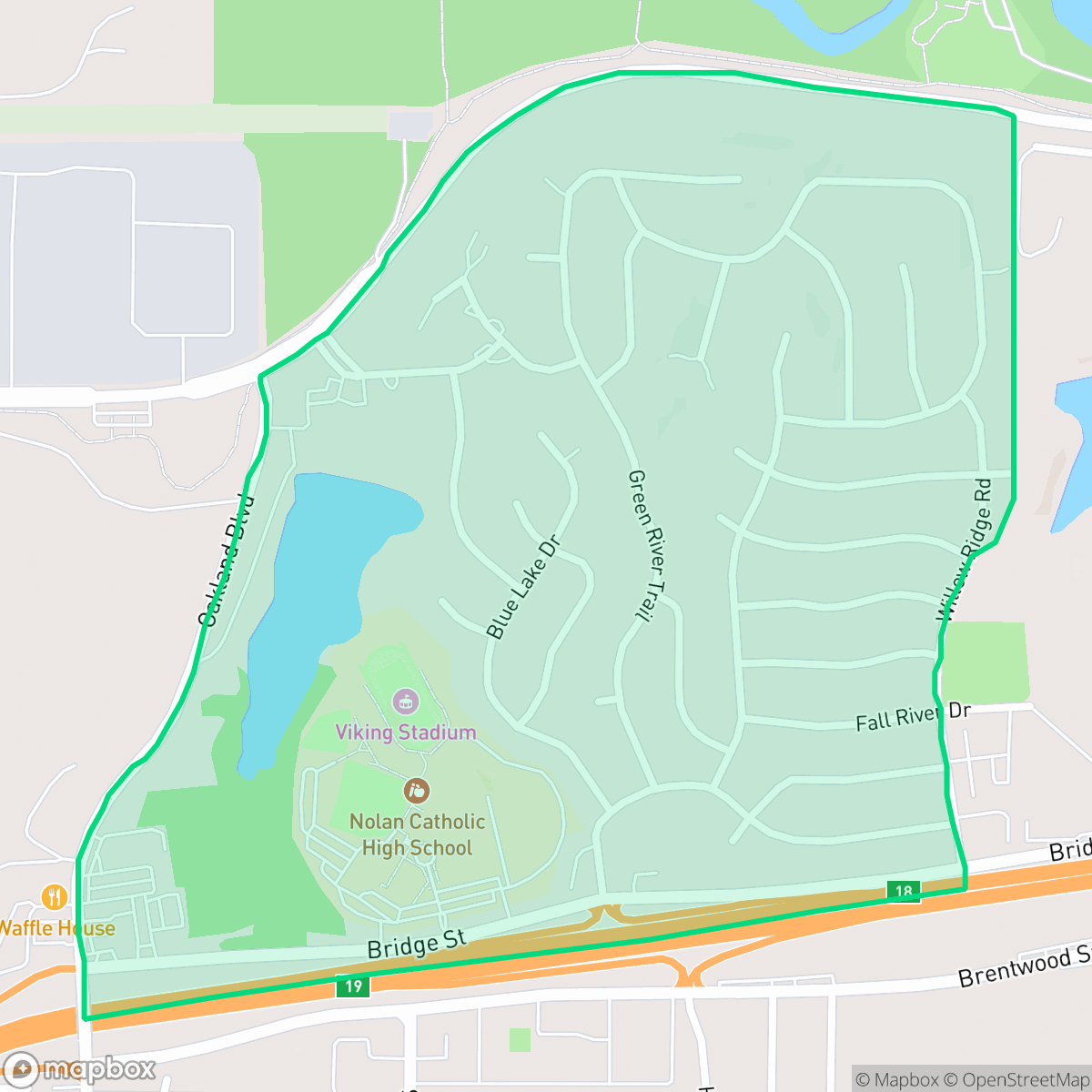 Map showing the location of White Lake Hills, Fort Worth, TX